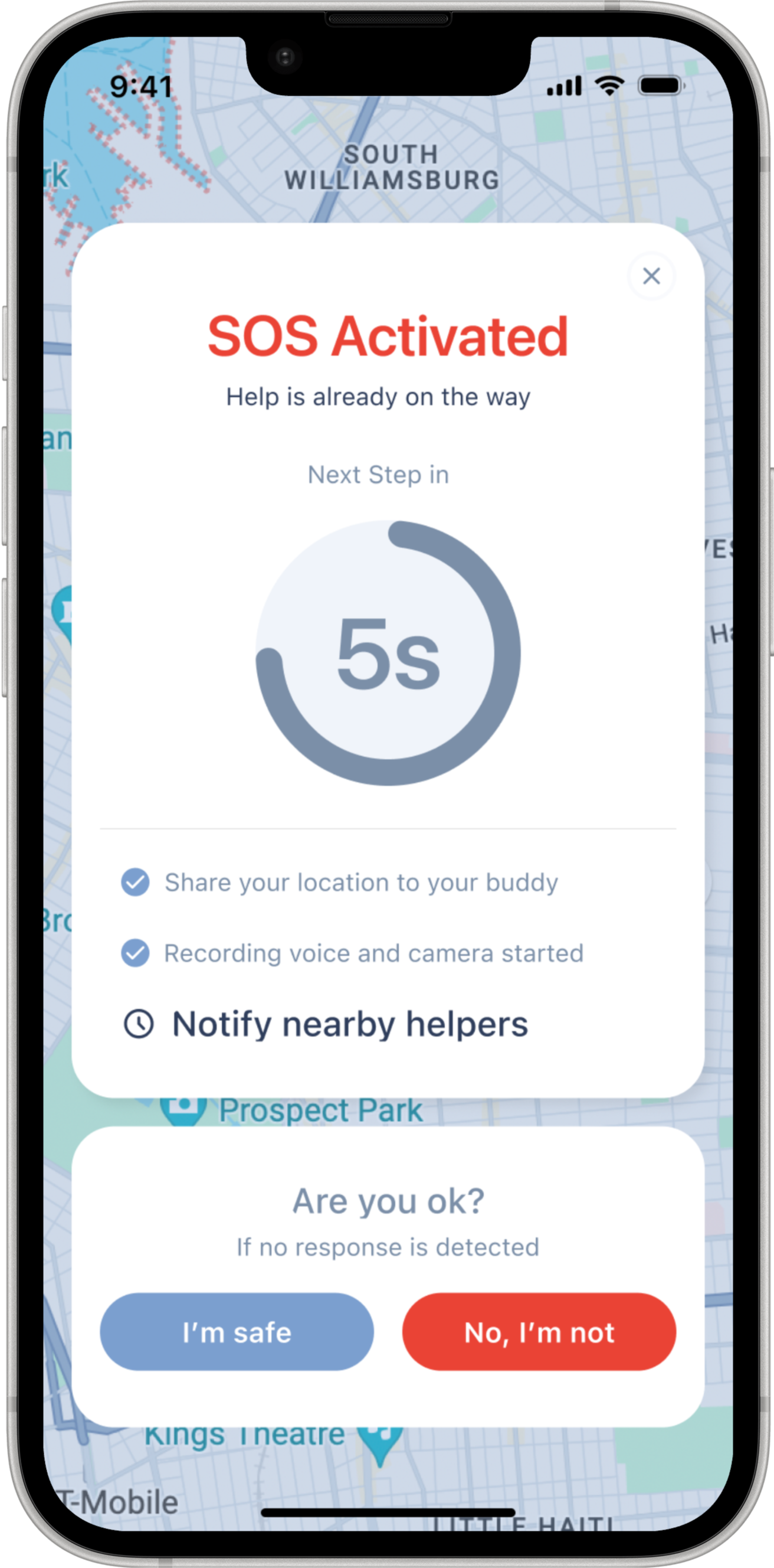 SOS support layers screen